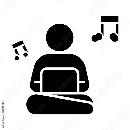 Work from home icon in glyph style