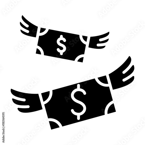 Passive income icon in glyph style