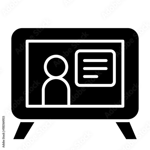 TV icon in glyph style
