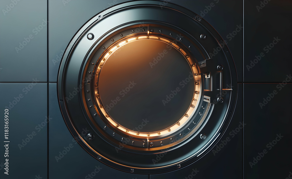 Futuristic Circular Metal Door: Sci-Fi Technology Futuristic Circular Metal Door: Sci-Fi Technology