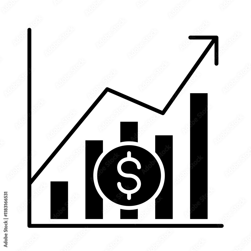 Investment icon in glyph style Investment icon in glyph style