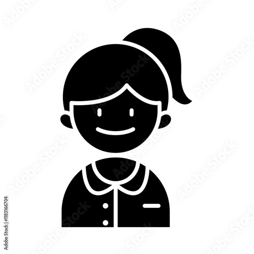 Student Girl icon in glyph style