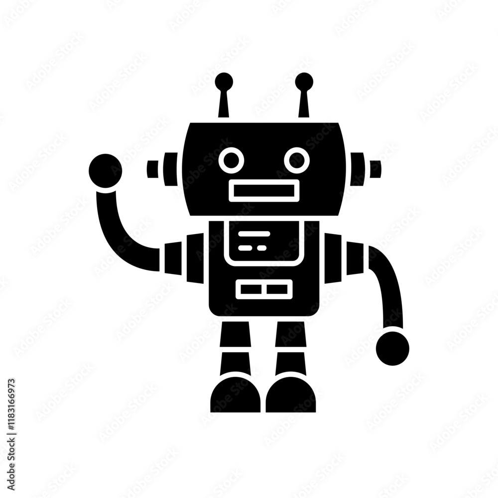 Robot icon in glyph style Robot icon in glyph style