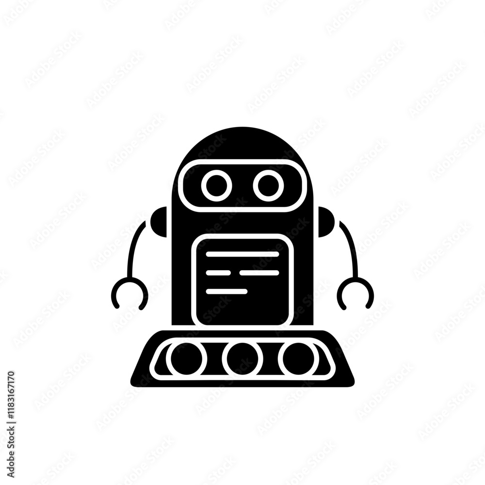 Obraz premium Robot icon in glyph style