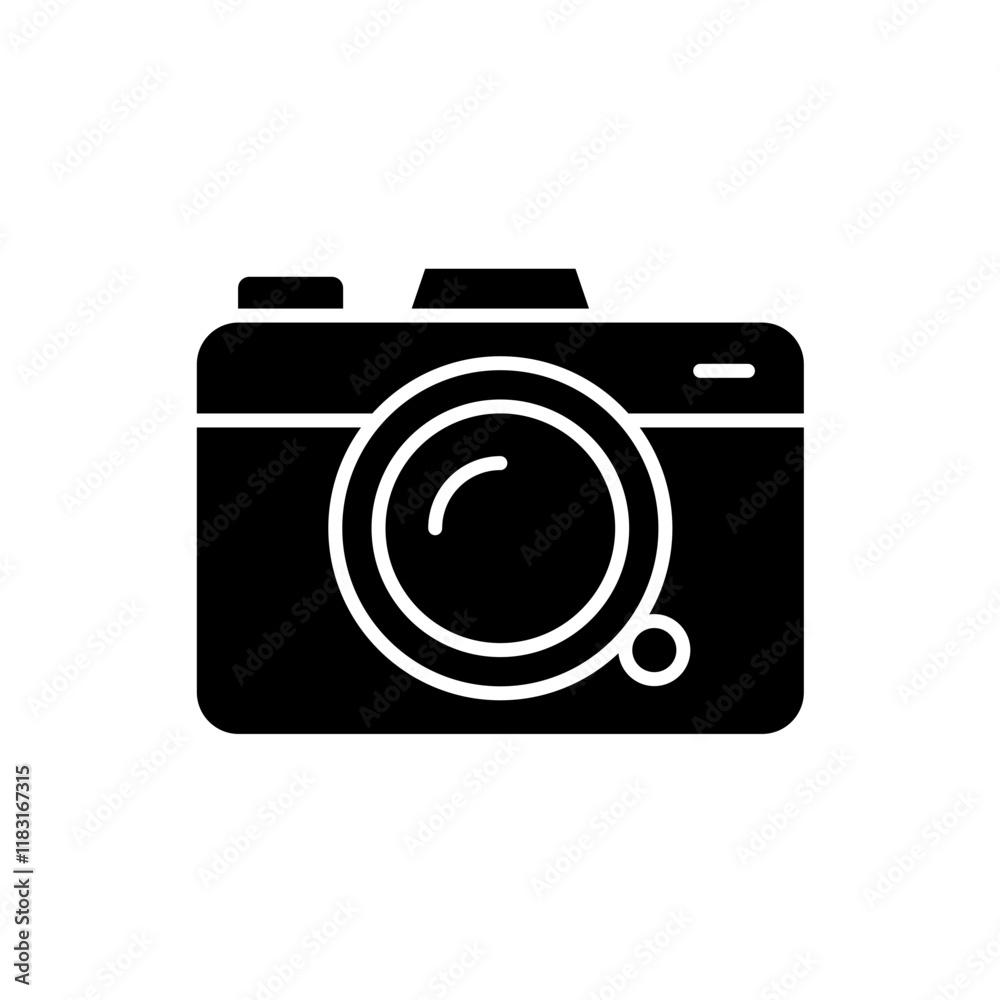Camera icon in glyph style Camera icon in glyph style