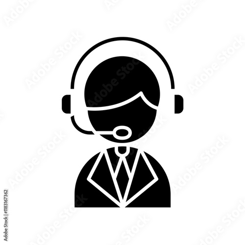 Call center icon in glyph style