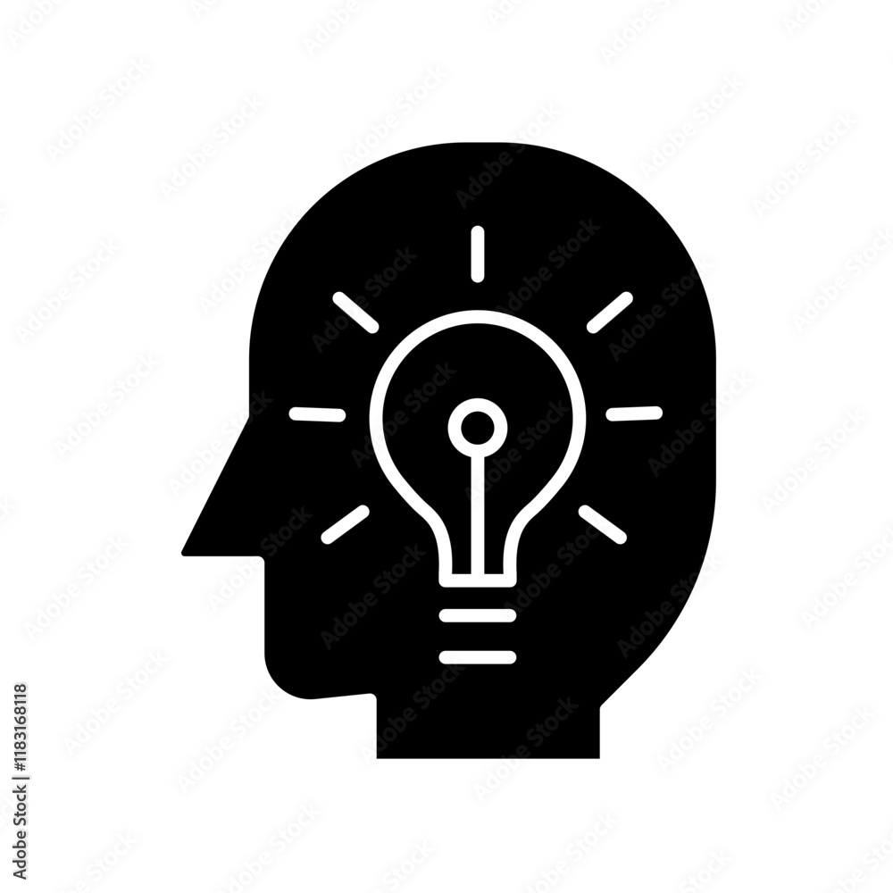 Creativity icon in glyph style Creativity icon in glyph style