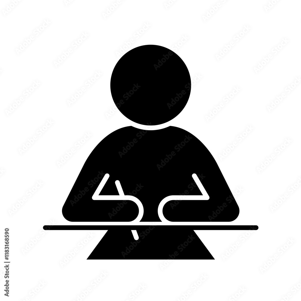 Learning icon in glyph style