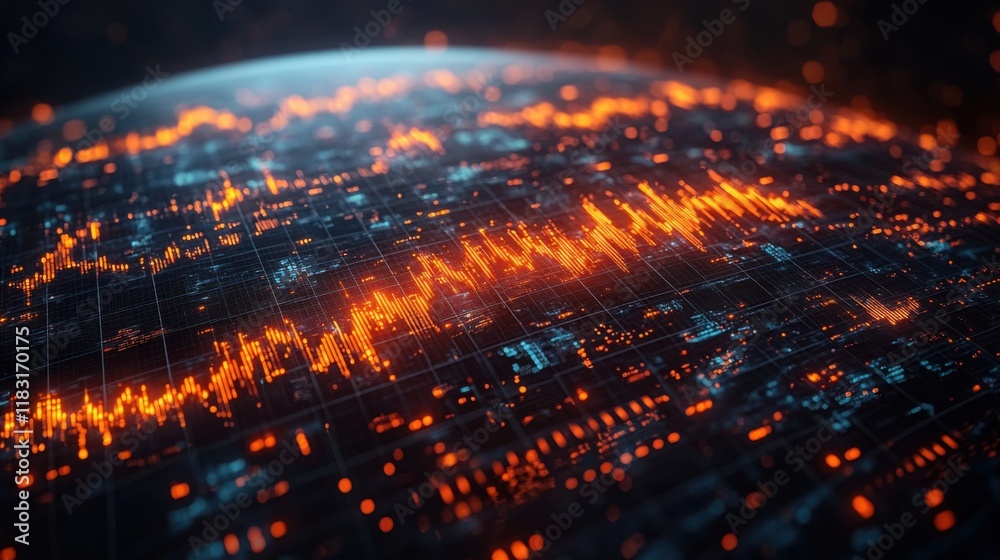 Obraz premium Global Data Network Abstract Background.