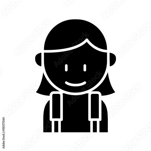 Woman traveller icon in glyph style