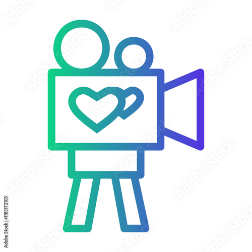 videography Line Gradient Icon