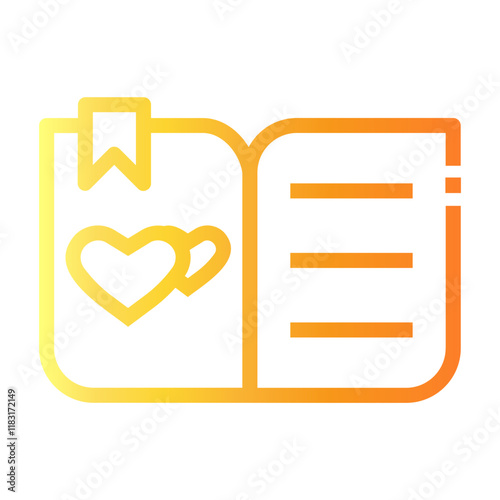 wedding book Line Gradient Icon