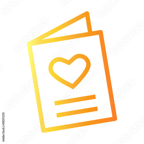 wedding letter Line Gradient Icon