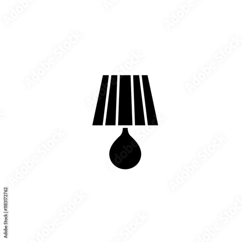 bedside lamp icon in glyph style