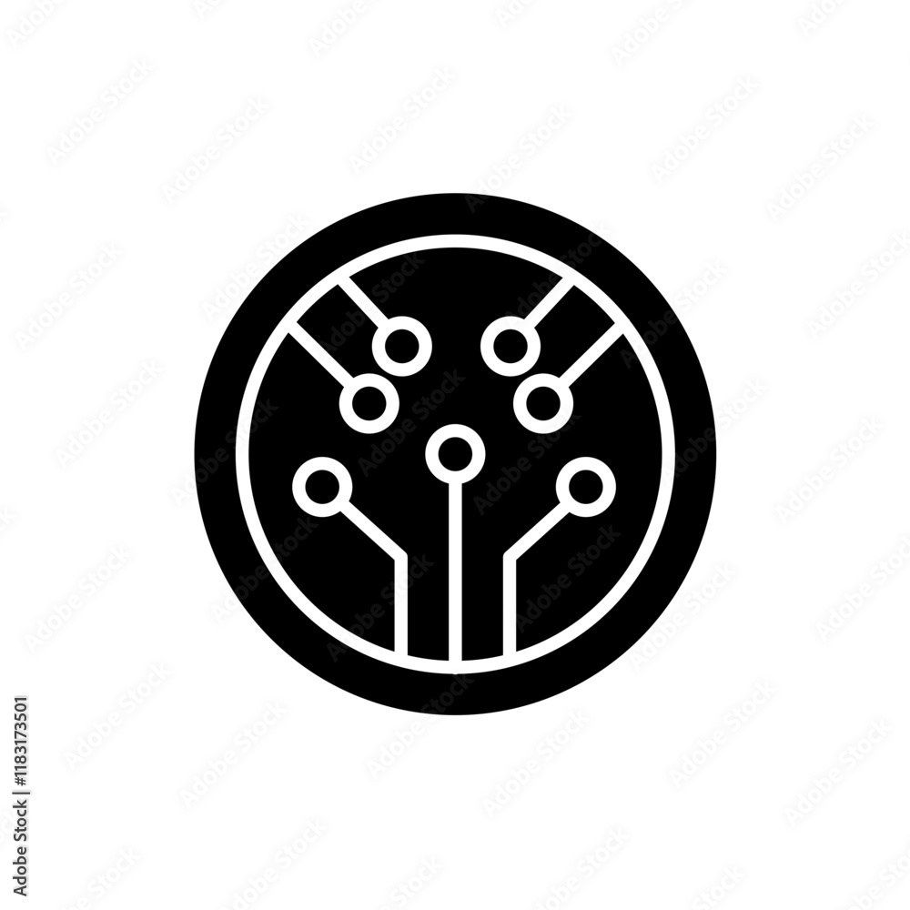 Computer chip icon in glyph style Computer chip icon in glyph style