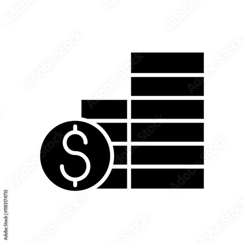 Money icon in glyph style