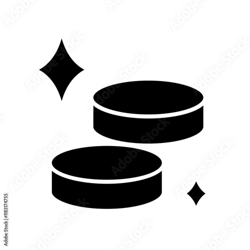 Coin icon in glyph style