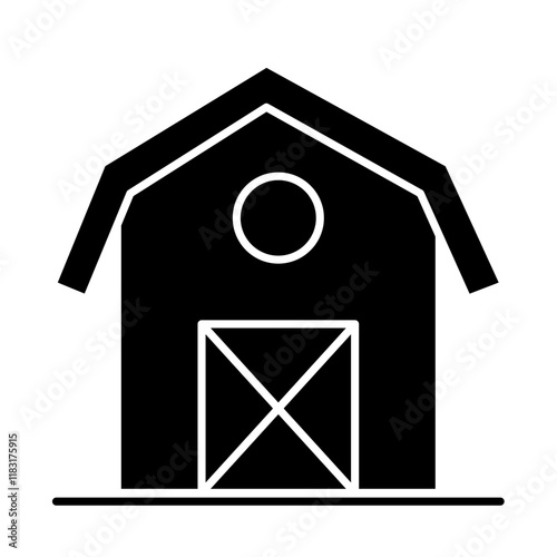 Barn icon in glyph style