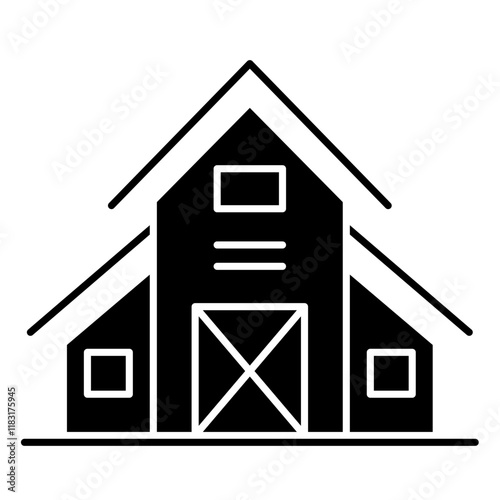 Barn icon in glyph style