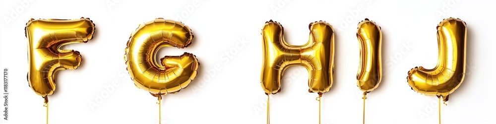 Obraz premium The letters F, G, H, J are made of gold balloons