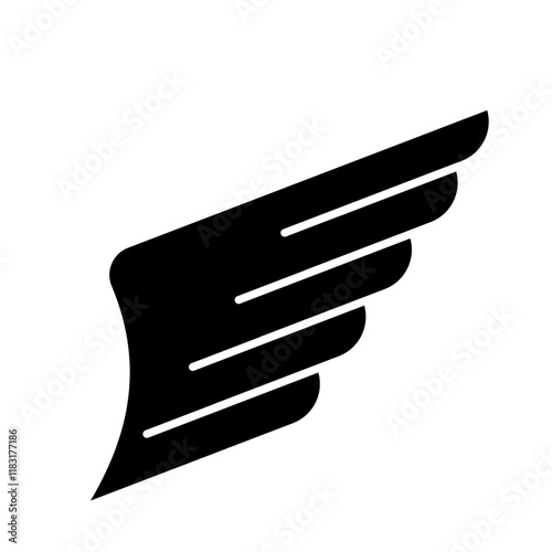 Wing icon in glyph style