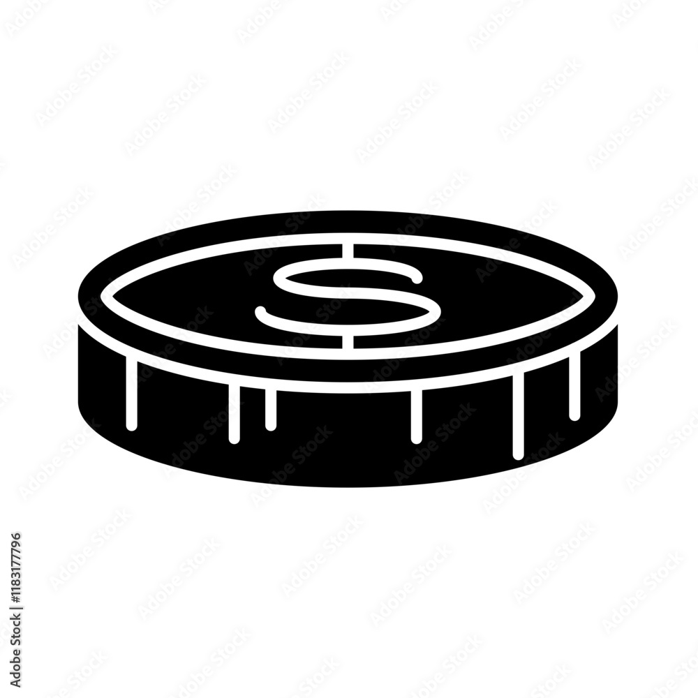 Coin icon in glyph style Coin icon in glyph style