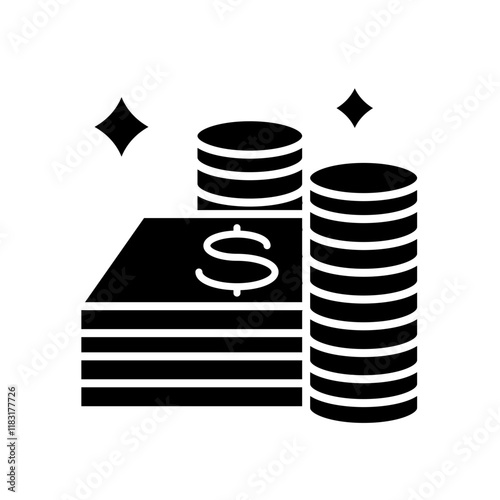 Money icon in glyph style