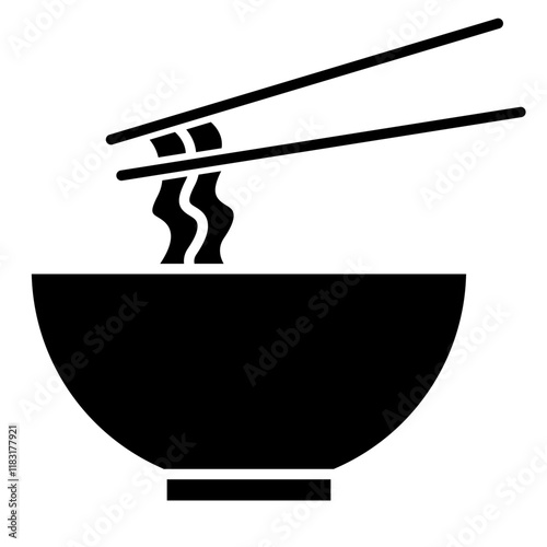 Noodle icon in glyph style
