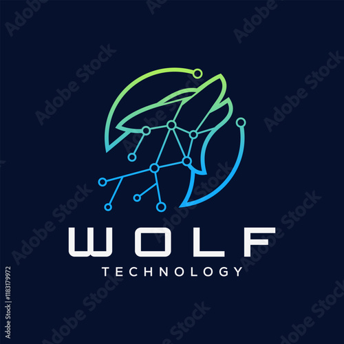 Wolf Tech Logo Icon Vector Template