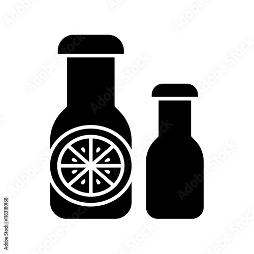 Orange Juice bottle icon in glyph style