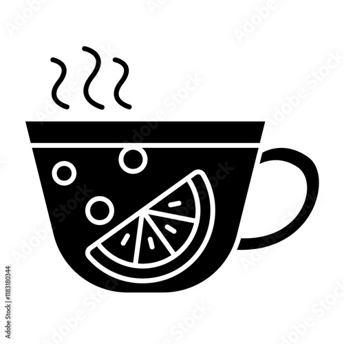 Lemon tea icon in glyph style