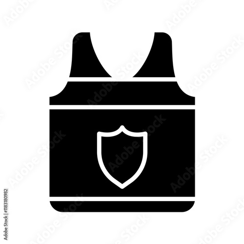 Bulletproof vest icon in glyph style