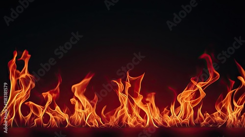 Wallpaper Mural Fire abstract background concept. Bright flames glowing against a dark background, creating a dramatic fire effect. Torontodigital.ca