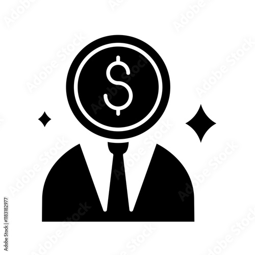Investment concept icon in glyph style
