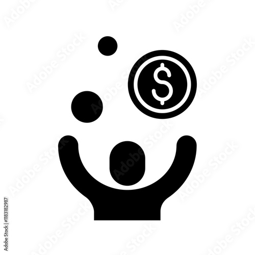 Investment concept icon in glyph style