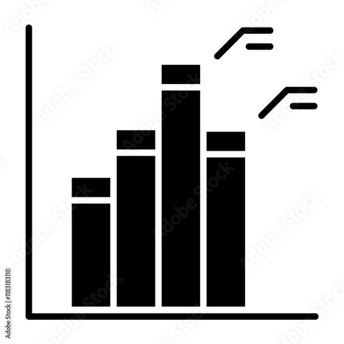 graph icon in glyph style