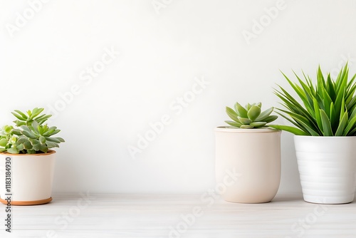 Wallpaper Mural Minimalist Succulents & Plants in Pots - Minimalism Torontodigital.ca
