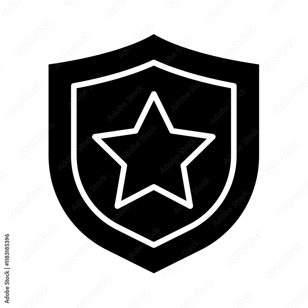 Star badge, insurance icon in glyph style Star badge, insurance icon in glyph style