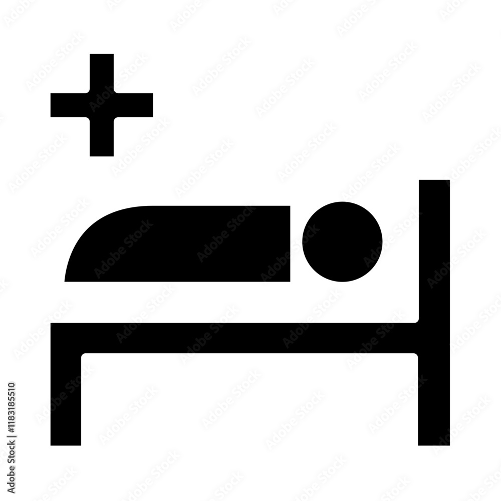 Fototapeta premium Patient icon in glyph style