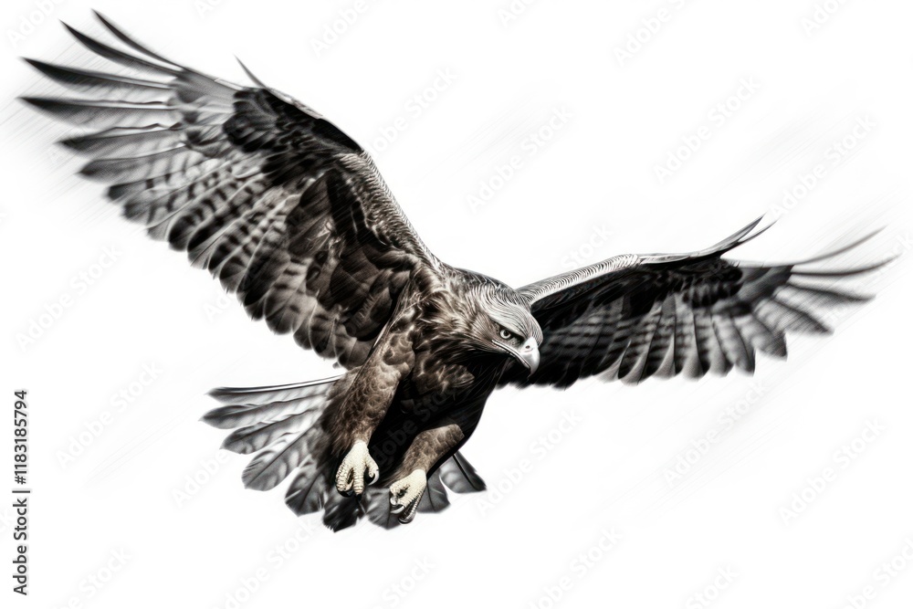 Obraz premium Flying buzzard vulture animal.