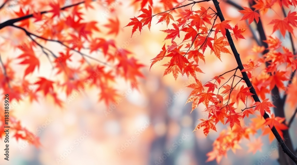 Futuristic sci-fi styled image of autumnal maple trees in a park. Electric vivid colors, advanced technology, space elements, bokeh background, copyspace Futuristic sci-fi styled image of autumnal maple trees in a park. Electric vivid colors, advanced technology, space elements, bokeh background, copyspace