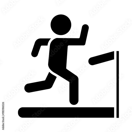 Treadmill icon in glyph style