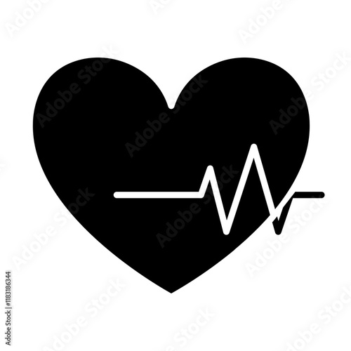 Pulse icon in glyph style