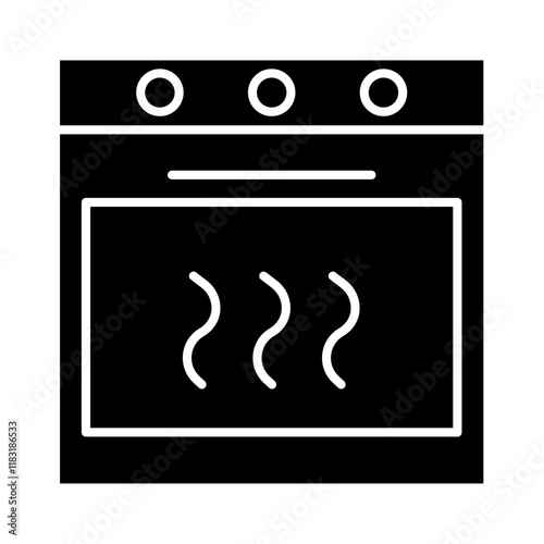 Oven icon in glyph style