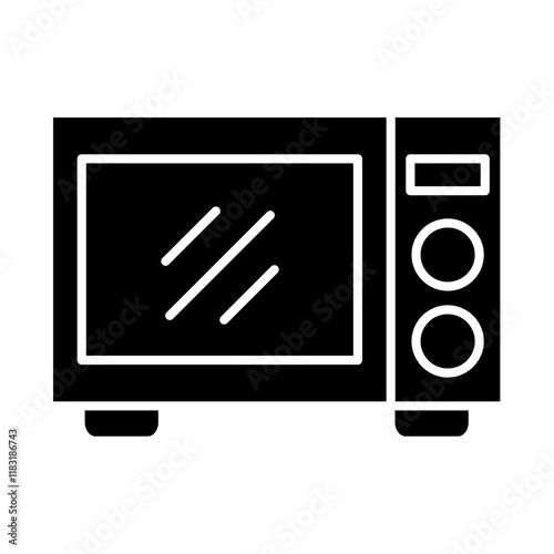 Microwave oven icon in glyph style
