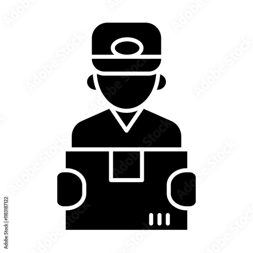 Deliveryman icon in glyph style