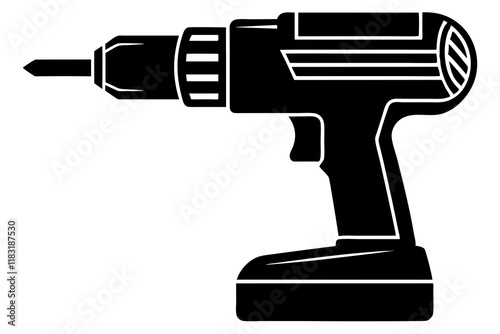 Drill icon, drill silhouette, Electric drill machine silhouette vector