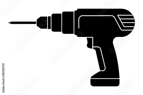 Drill icon, drill silhouette, Electric drill machine silhouette vector