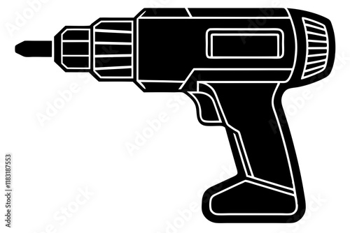 Drill icon, drill silhouette, Electric drill machine silhouette vector