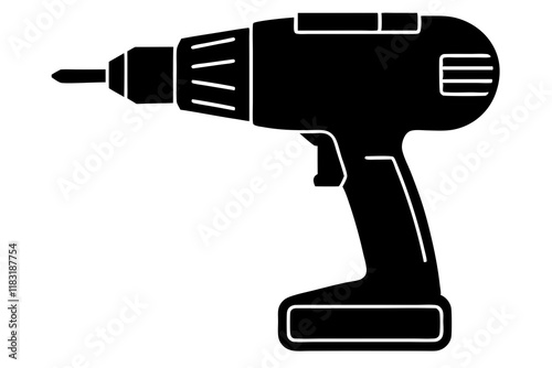 Drill icon, drill silhouette, Electric drill machine silhouette vector